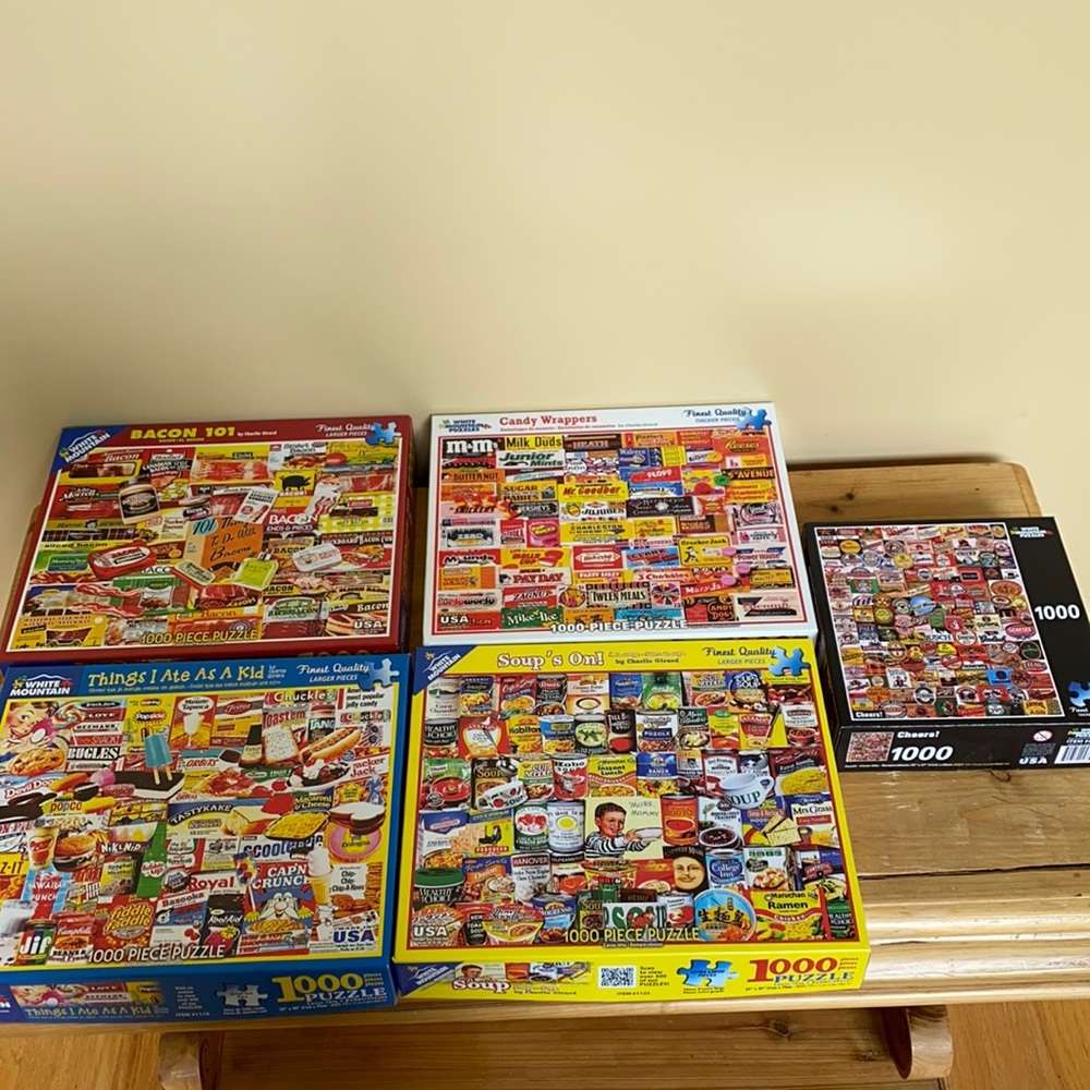 Bundle of five 1000 Piece White Mountain Puzzles